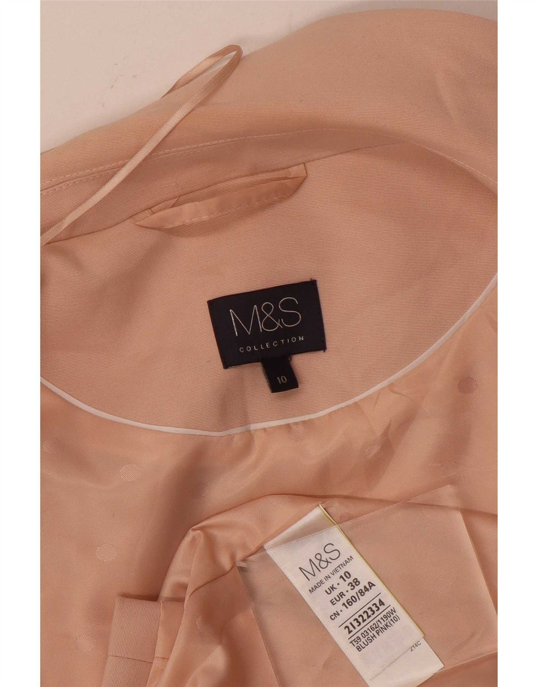 Giacca blazer senza maniche lunga da donna Marks & Spencer UK 10 piccola rosa