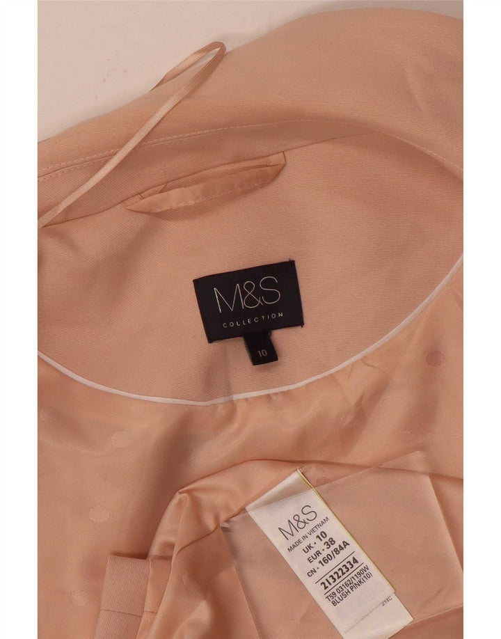 Giacca blazer senza maniche lunga da donna Marks & Spencer UK 10 piccola rosa