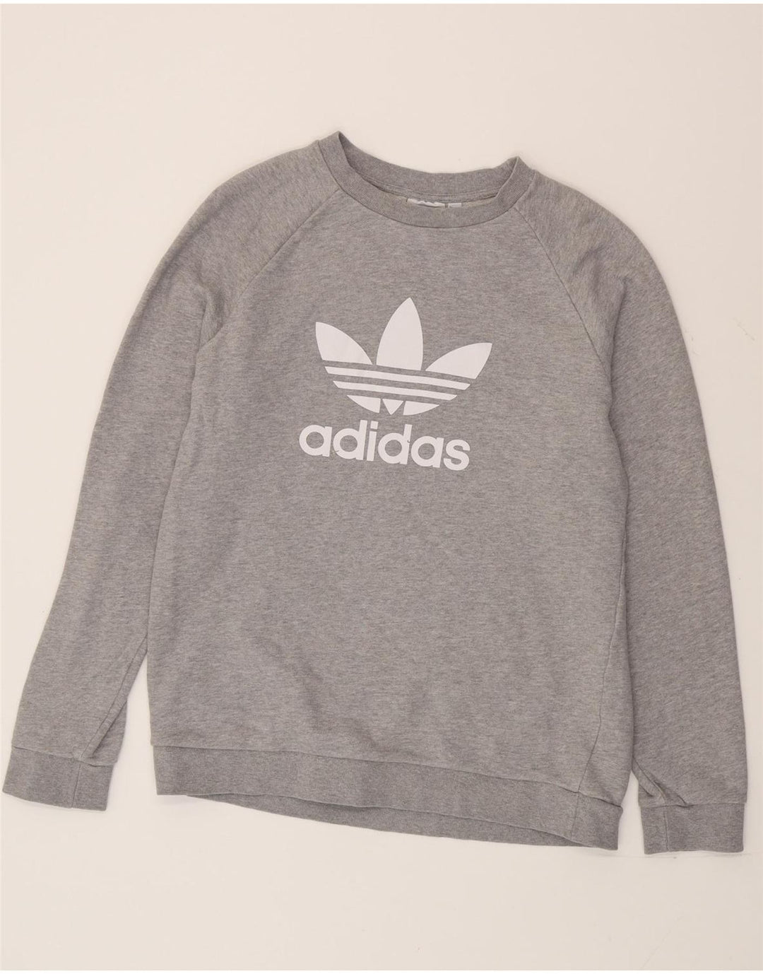 Felpa grafica da uomo Adidas Felpa in cotone grigio medio