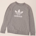 Felpa grafica da uomo Adidas Felpa in cotone grigio medio