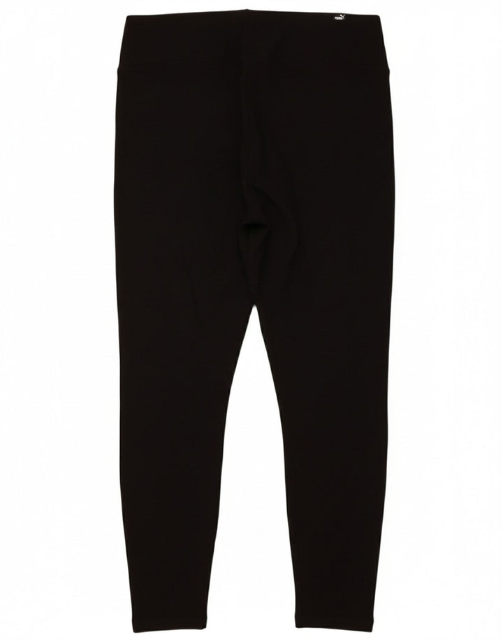 PUMA Womens Crop Leggings UK 14 Large  Black Cotton