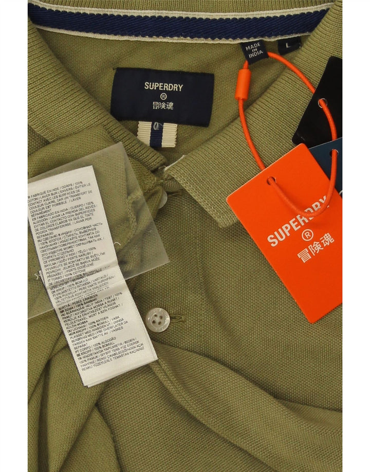 Polo da uomo SUPERDRY grande in cotone verde