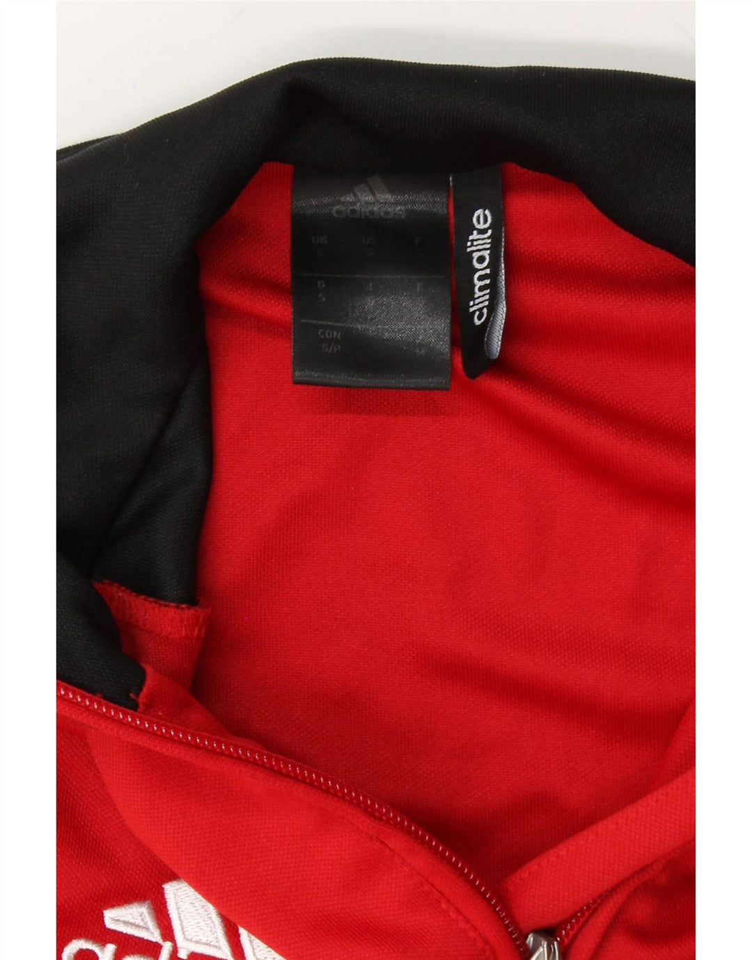 ADIDAS Mens Climalite Pullover Tracksuit Top Small Red Colourblock Vintage Adidas and Second-Hand Adidas from Messina Hembry 