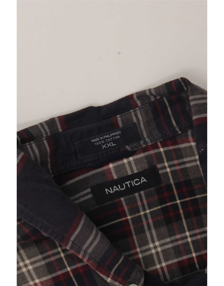 Camicia da uomo in flanella Nautica 2XL cotone a quadri blu navy