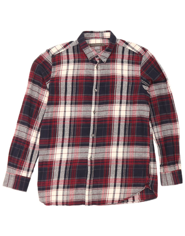 Camicia da uomo in flanella French Connection grande cotone a quadri blu navy