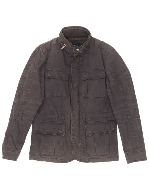 Giacca utilitaria con cappuccio da uomo Zara UK 36 piccola in cotone blu navy