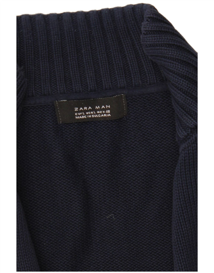Maglione cardigan da uomo Zara grande blu navy