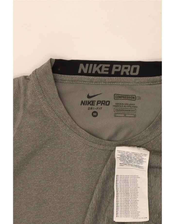 Maglia Nike Dri Fit da uomo a maniche lunghe in poliestere color block grigio medio