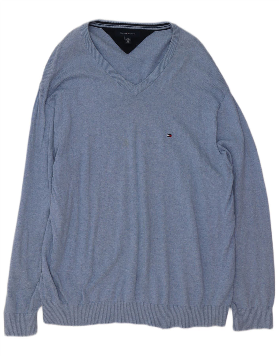 Maglione maglione con scollo a V da uomo Tommy Hilfiger 2XL Blu