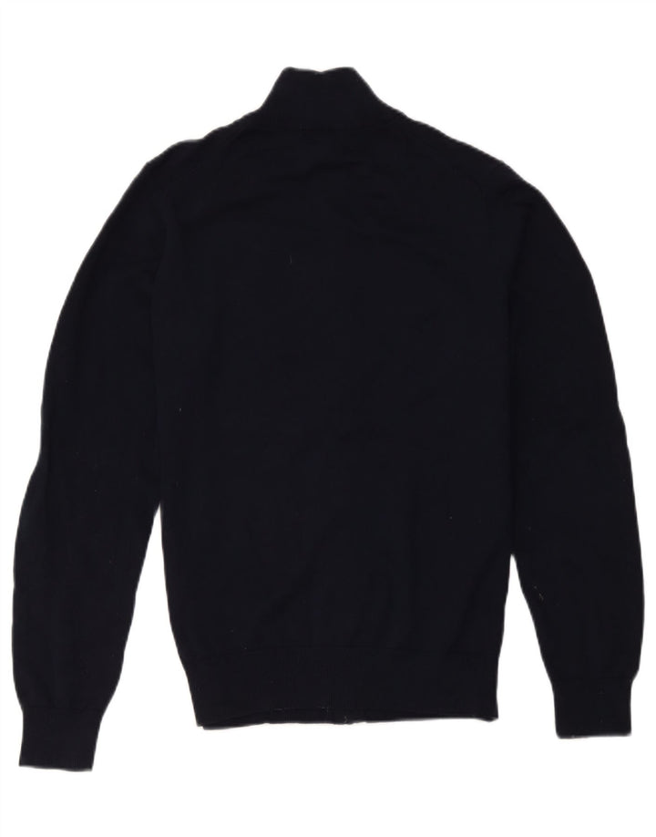 Crew Clothing Maglione da uomo con collo con zip, cotone medio blu navy