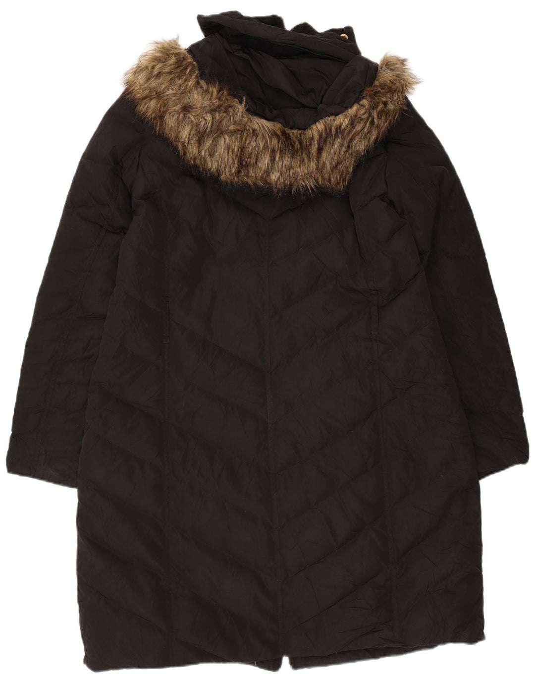 Cappotto imbottito con cappuccio da donna Michael Kors UK 16 grande poliestere nero