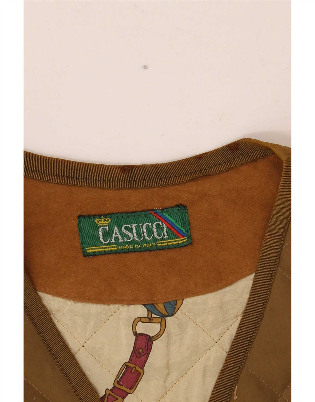 Gilet trapuntato da uomo Casucci UK 36 piccolo poliestere kaki