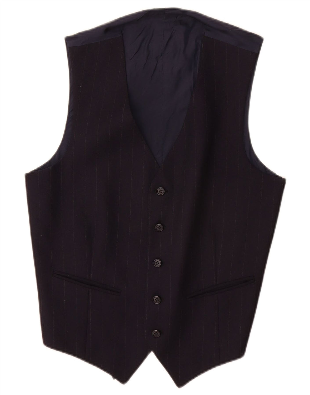 Gilet vintage da uomo piccolo a righe blu navy
