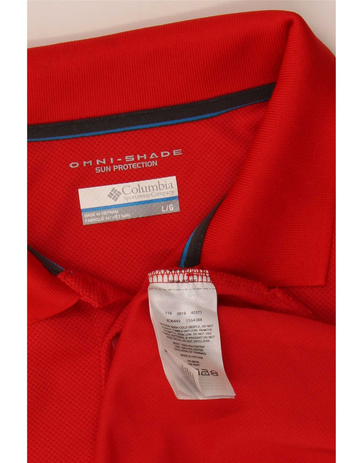 Polo Columbia Omni-Shade da uomo grande rossa in poliestere
