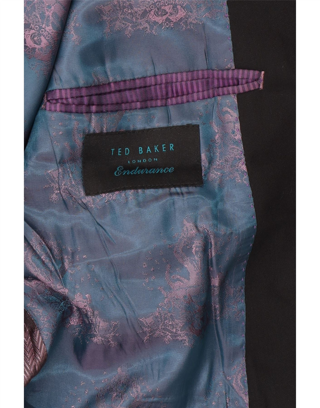 Giacca blazer da uomo a 2 bottoni Ted Baker UK 38 lana nera media