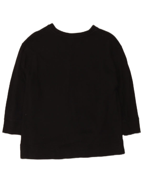 Felpa Zara da donna con maniche a 3/4, taglia UK 14, cotone nero medio