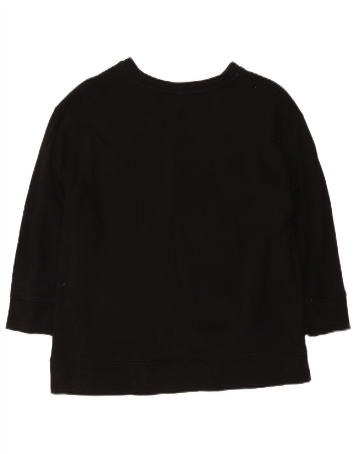 Felpa Zara da donna con maniche a 3/4, taglia UK 14, cotone nero medio
