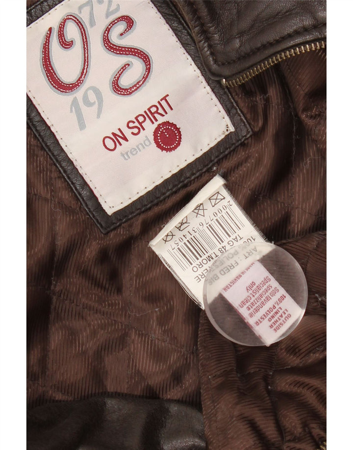 Giubbotto bomber da uomo in pelle On Spirit IT 48 in pelle marrone medio