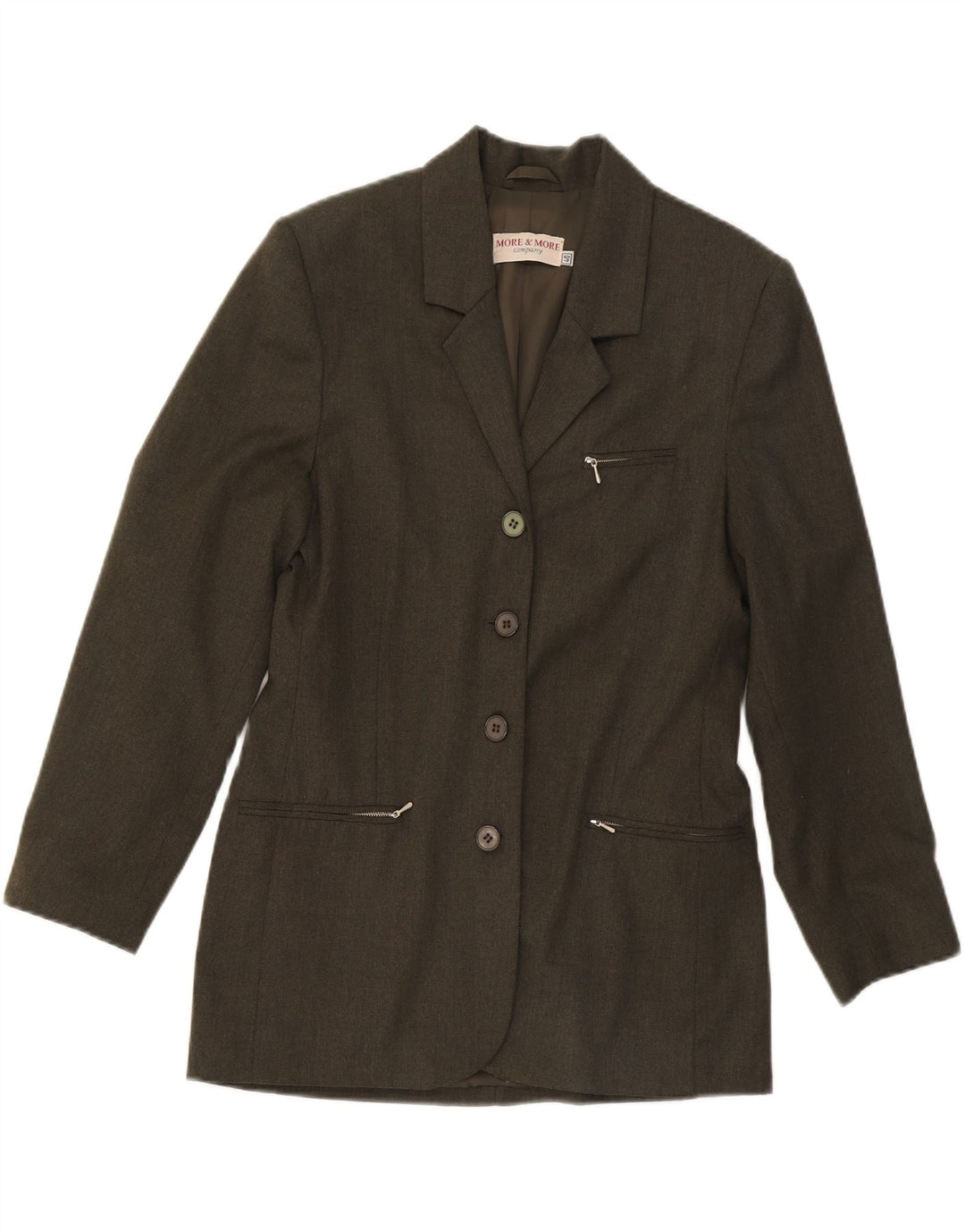 MORE & MORE Giacca blazer da donna a 4 bottoni EU 40 Poliestere kaki medio