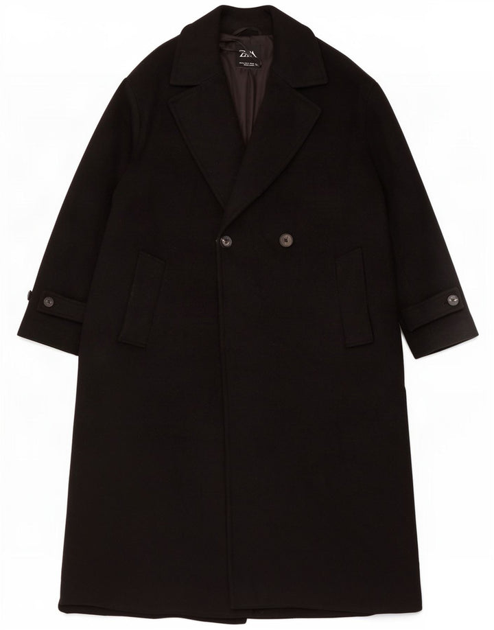 Cappotto doppiopetto da donna Zara UK 14 poliestere nero medio