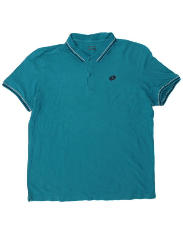 Polo da uomo Lotto 3XL a righe turchesi