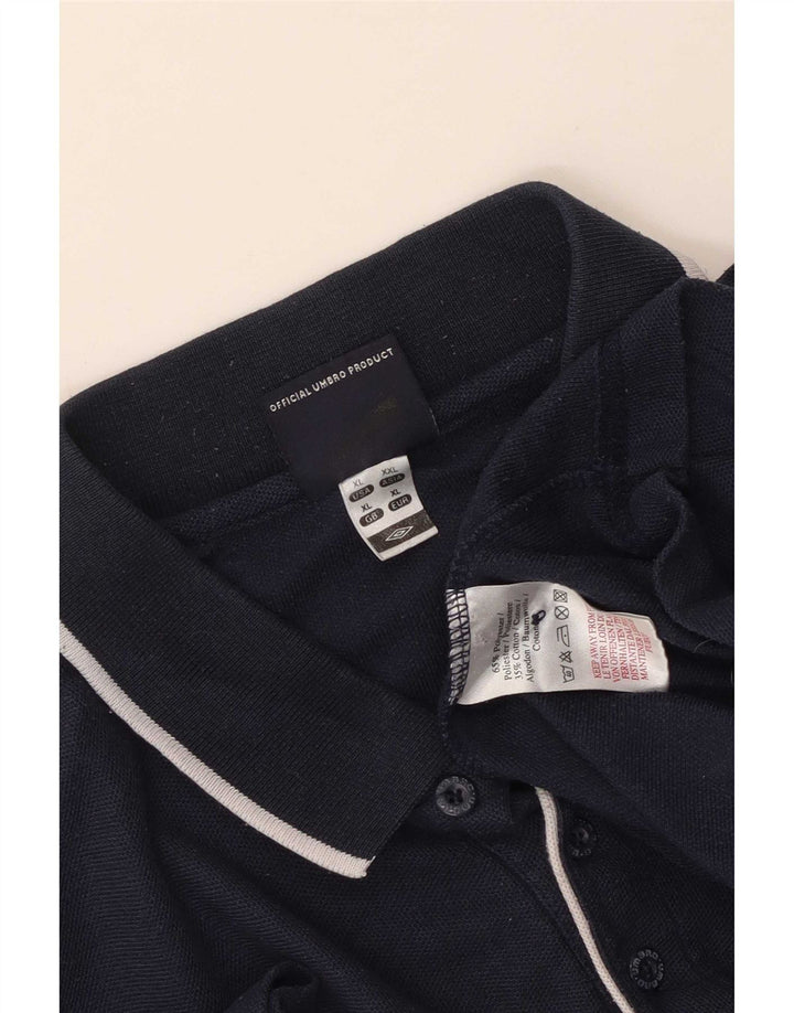 Polo da uomo Umbro XL in poliestere blu navy