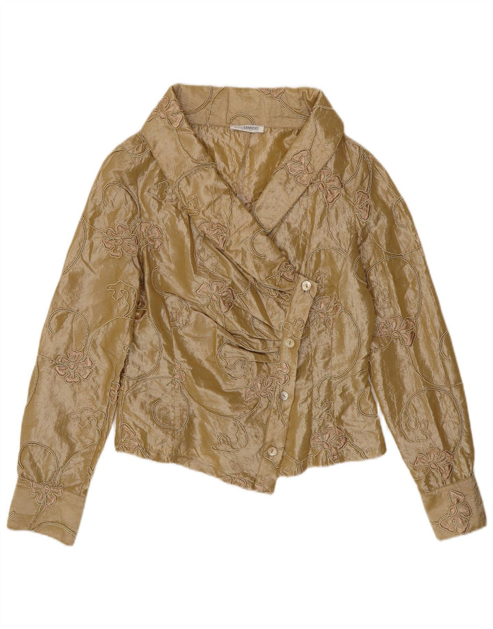 Camicetta corta da donna Naracamicie UK 12 Poliestere floreale beige medio