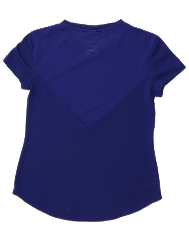 T-shirt corta da donna Adidas UK 8/10 piccola poliestere blu navy