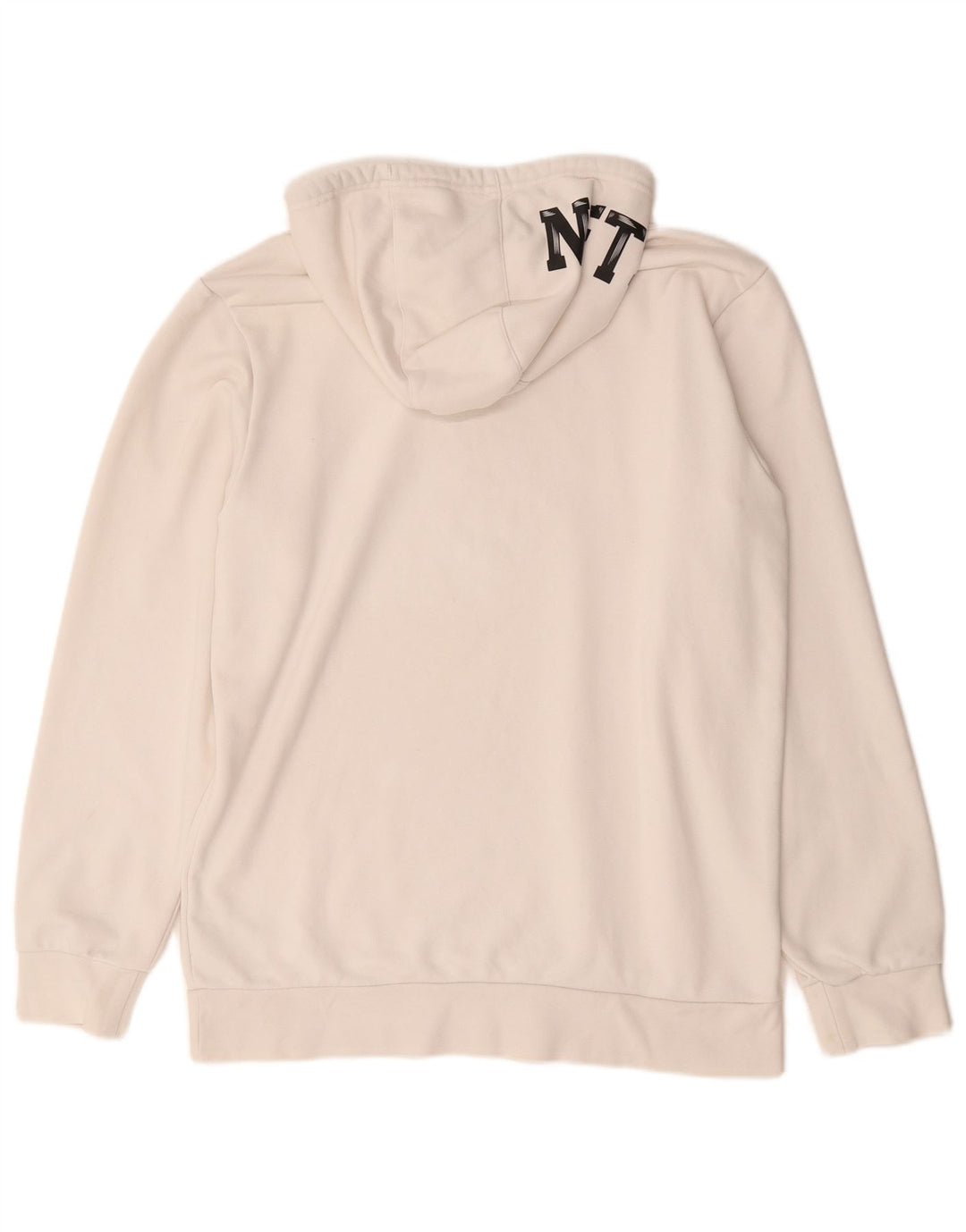 Felpa con cappuccio grafica da uomo Adidas Brooklyn Nets, cotone bianco medio