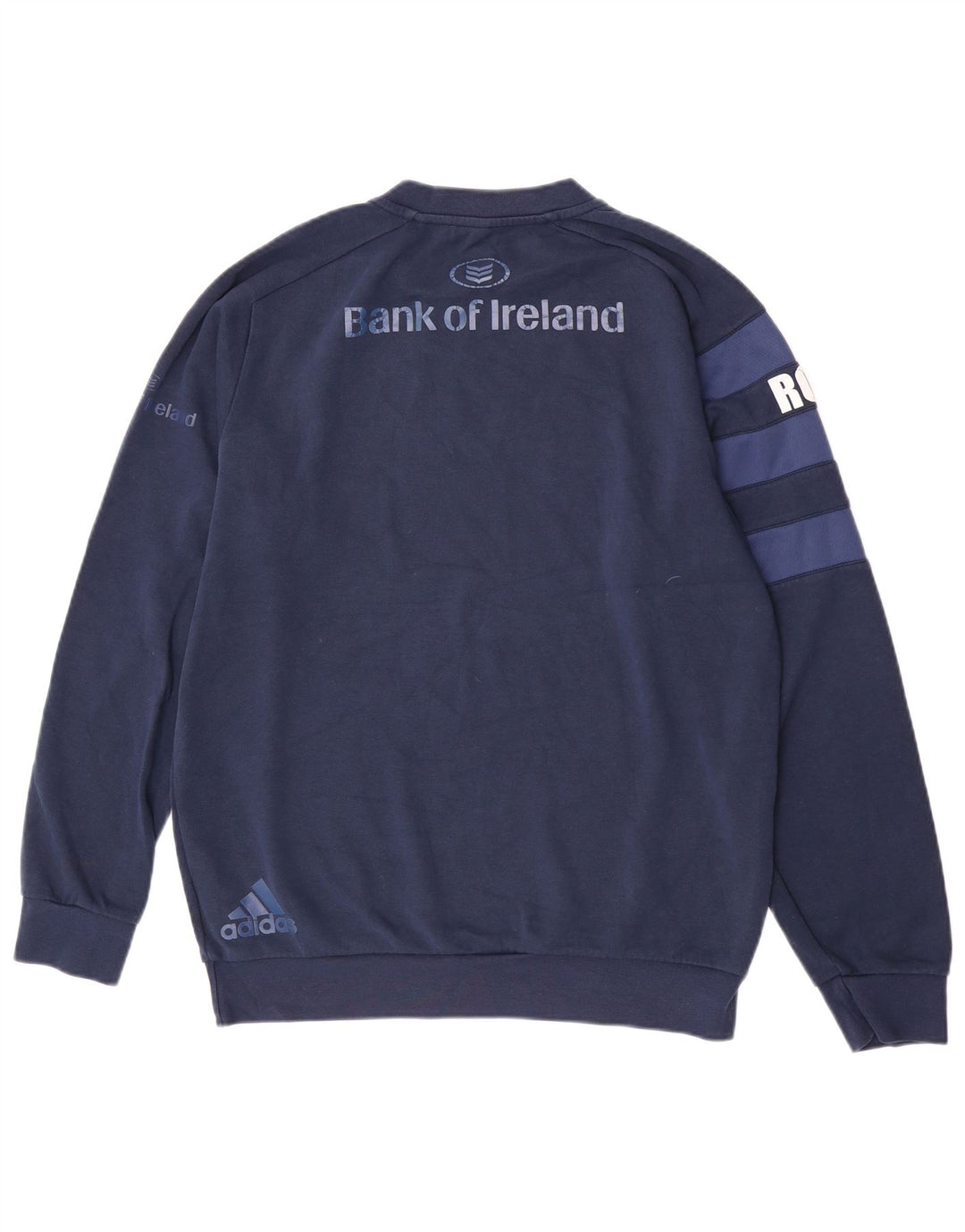 Felpa grafica da uomo Adidas Maglione grande in cotone blu navy