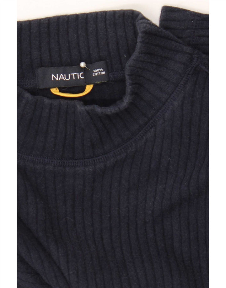 Nautica Top da uomo a maniche lunghe in cotone color block medio blu navy