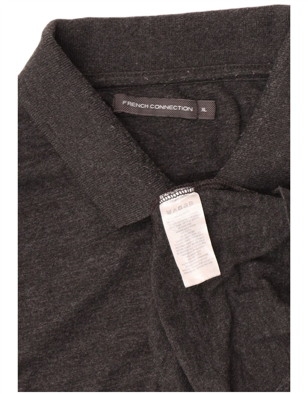 Polo da uomo French Connection XL in cotone chiazzato grigio