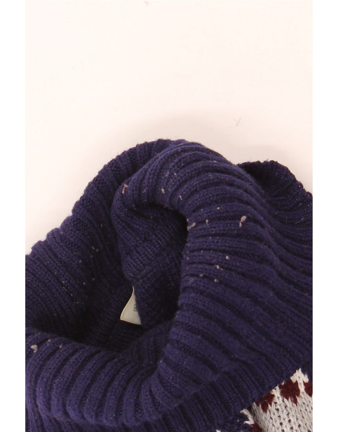 Maglione maglione collo alto da uomo VINTAGE IT 52/54 Large Grey Fair Isle