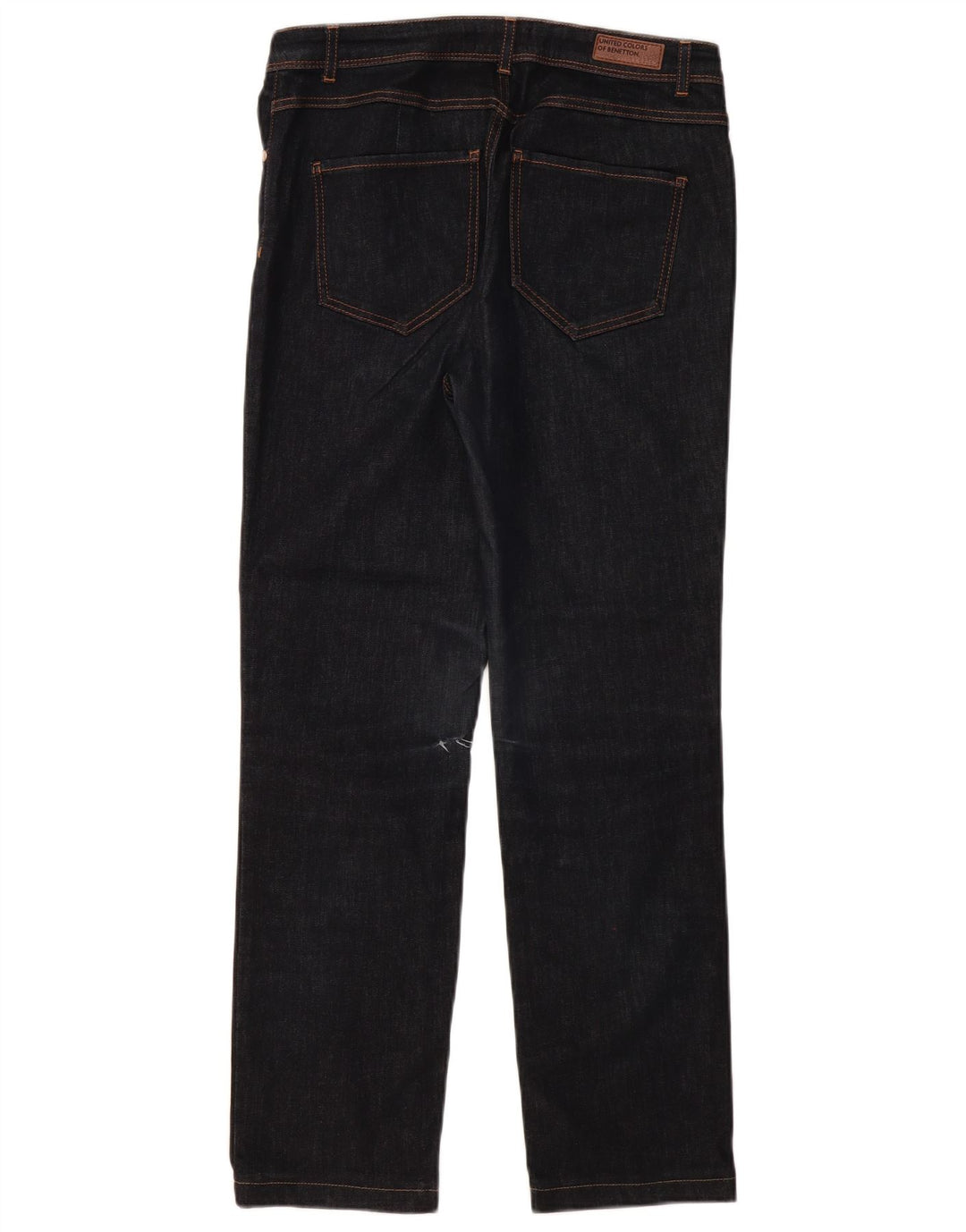 Jeans dritti da donna BENETTON W31 L30 cotone blu navy