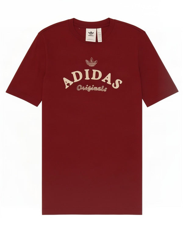 T-shirt grafica da uomo Adidas Top in cotone bordeaux medio