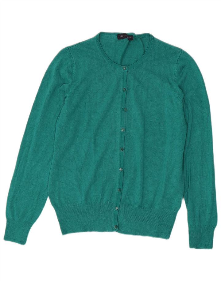 Maglione cardigan da donna Marks & Spencer UK 12 Viscosa verde medio