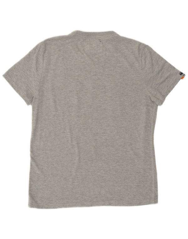 T-shirt grafica da uomo Superdry Top grande in cotone grigio