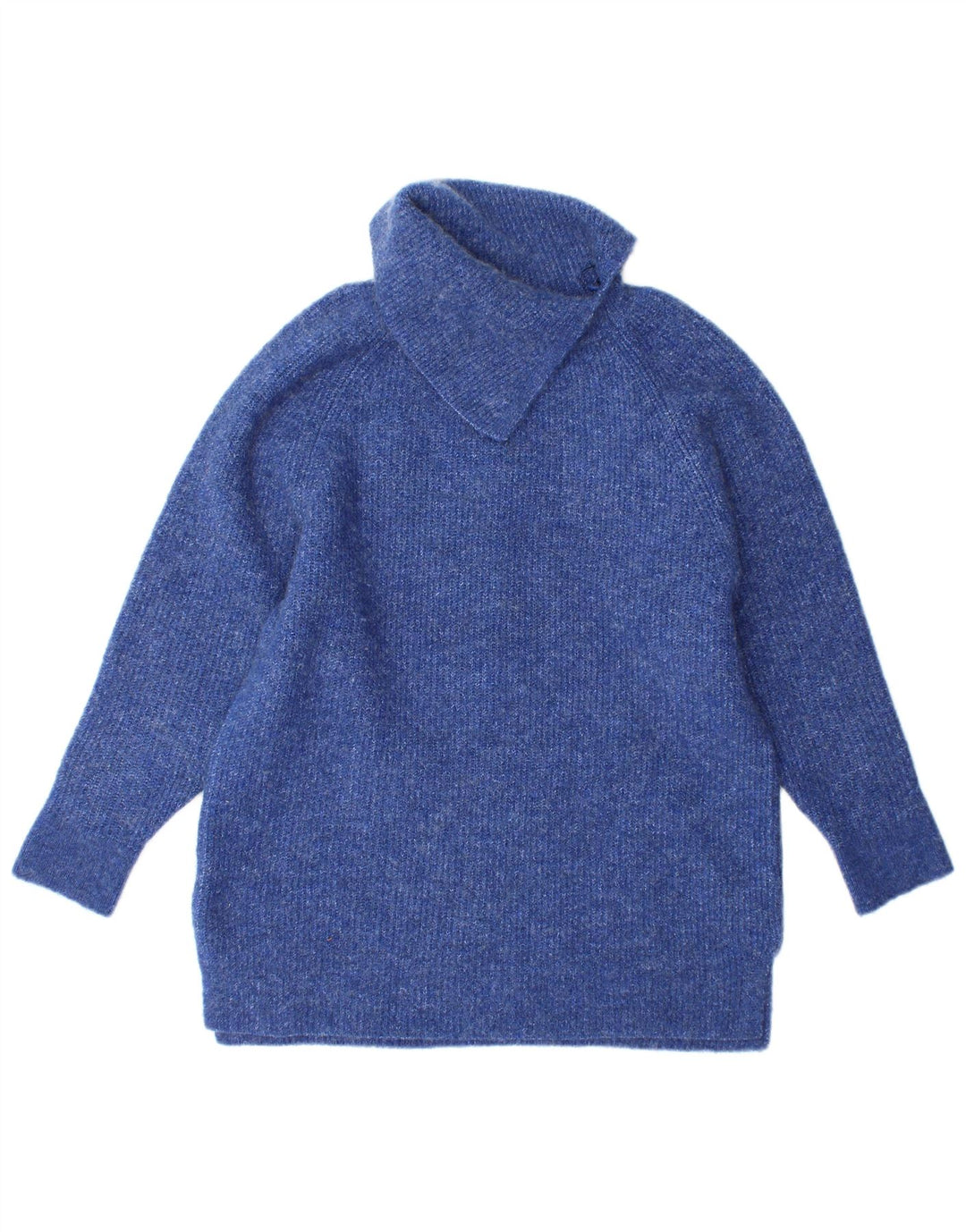 Maglione maglione collo alto da donna Monsoon UK 10 piccolo acrilico blu