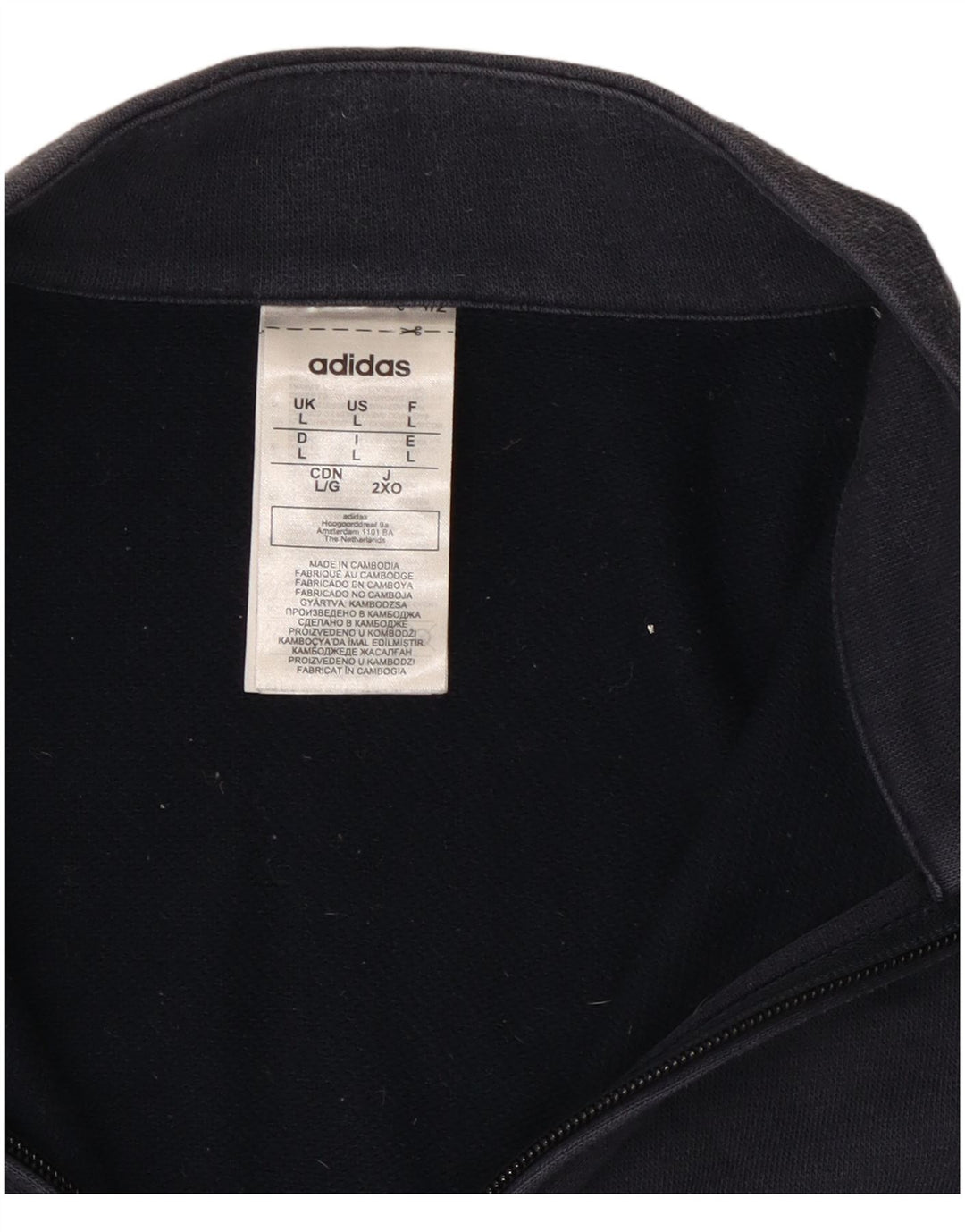 Giacca da ginnastica da uomo Adidas Large in cotone blu navy