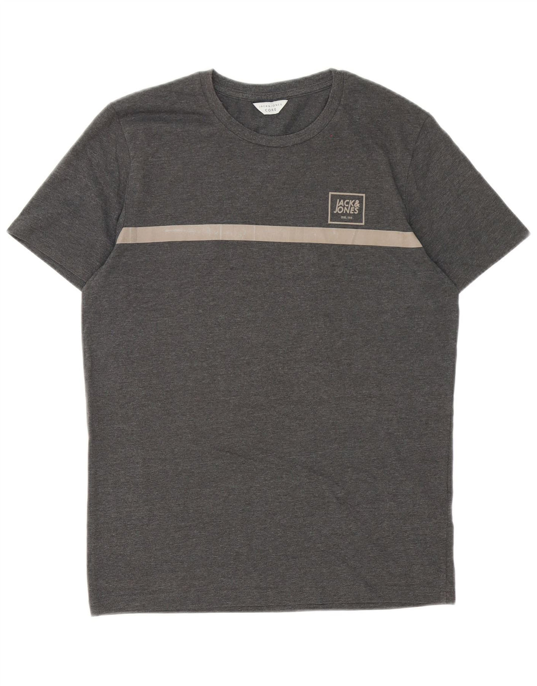 T-shirt da uomo Jack & Jones Top Small in cotone color block grigio