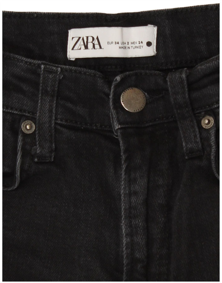 Jeans dritti da donna Zara EU 34 2XS W24 L26 Nero