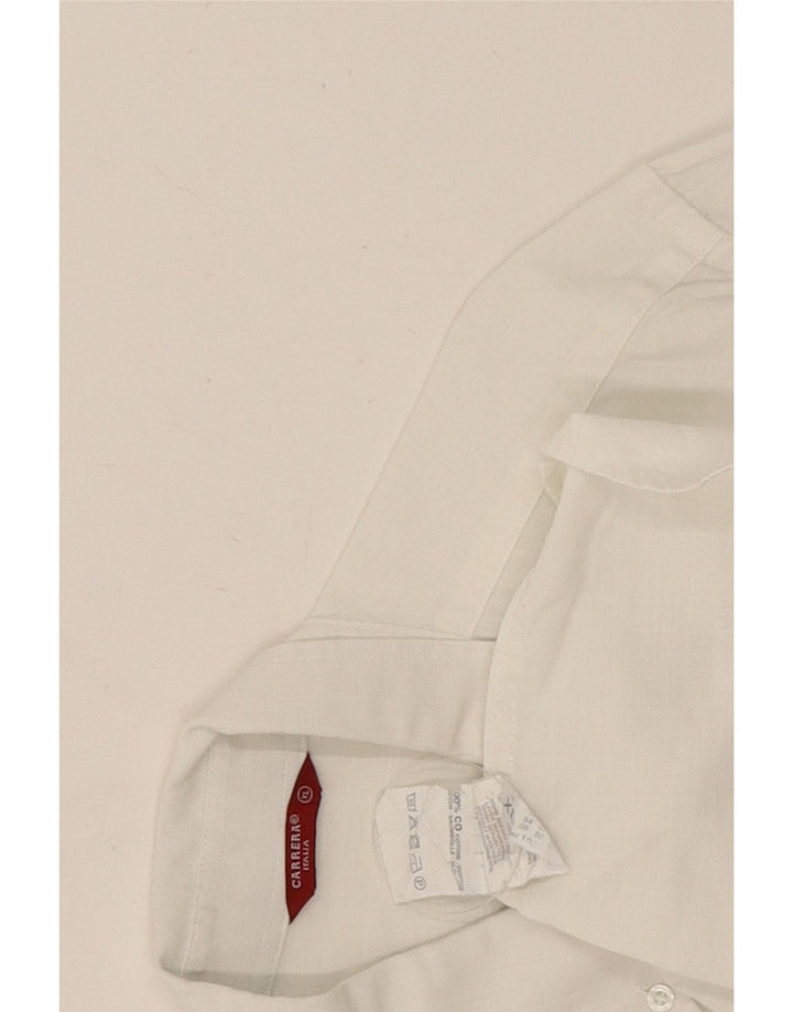 Camicia a maniche corte da uomo Carrera XL in cotone bianco