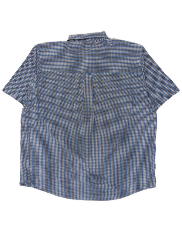 Camicia a maniche corte da uomo Chaps XL in cotone a quadri blu