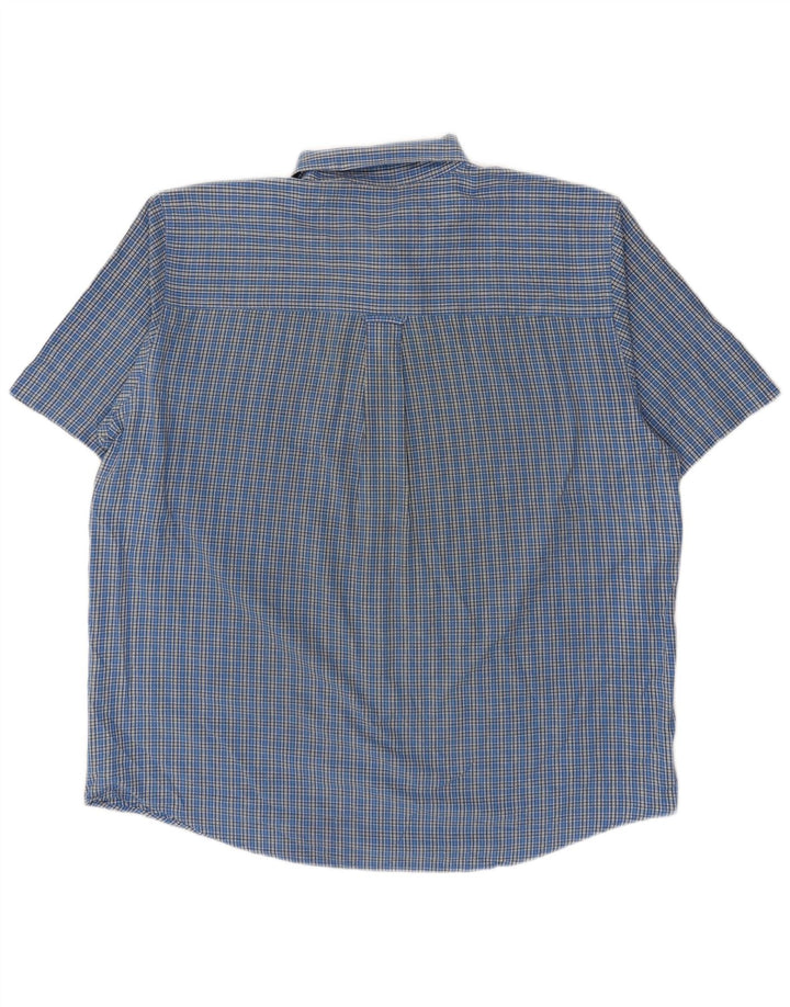 Camicia a maniche corte da uomo Chaps XL in cotone a quadri blu