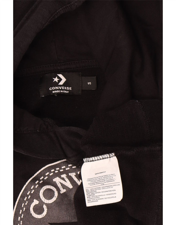 Maglione con cappuccio grafico oversize da donna Converse UK 10 Small Nero