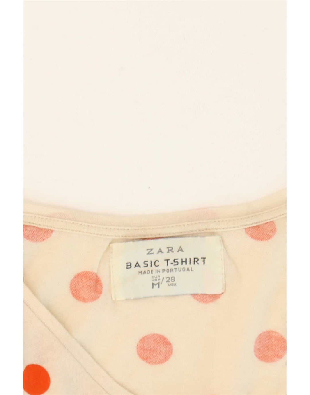 T-shirt da donna Zara Top UK 12 a pois bianco sporco medio