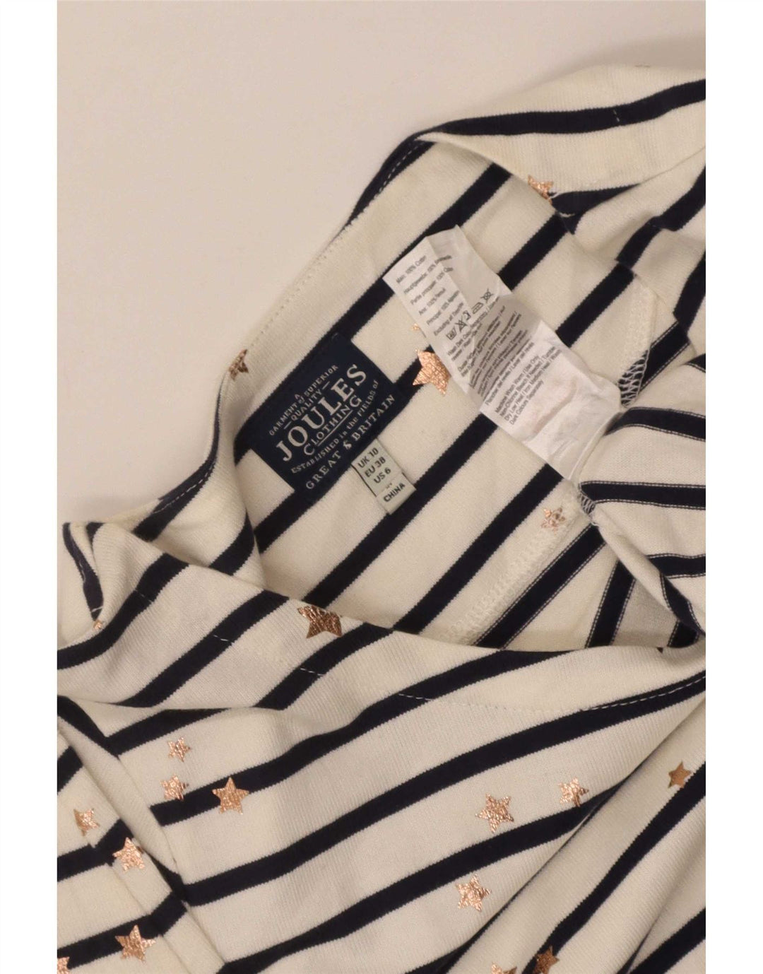 Abito tubino Joules da donna con motivo astratto UK 10 piccolo a righe bianche