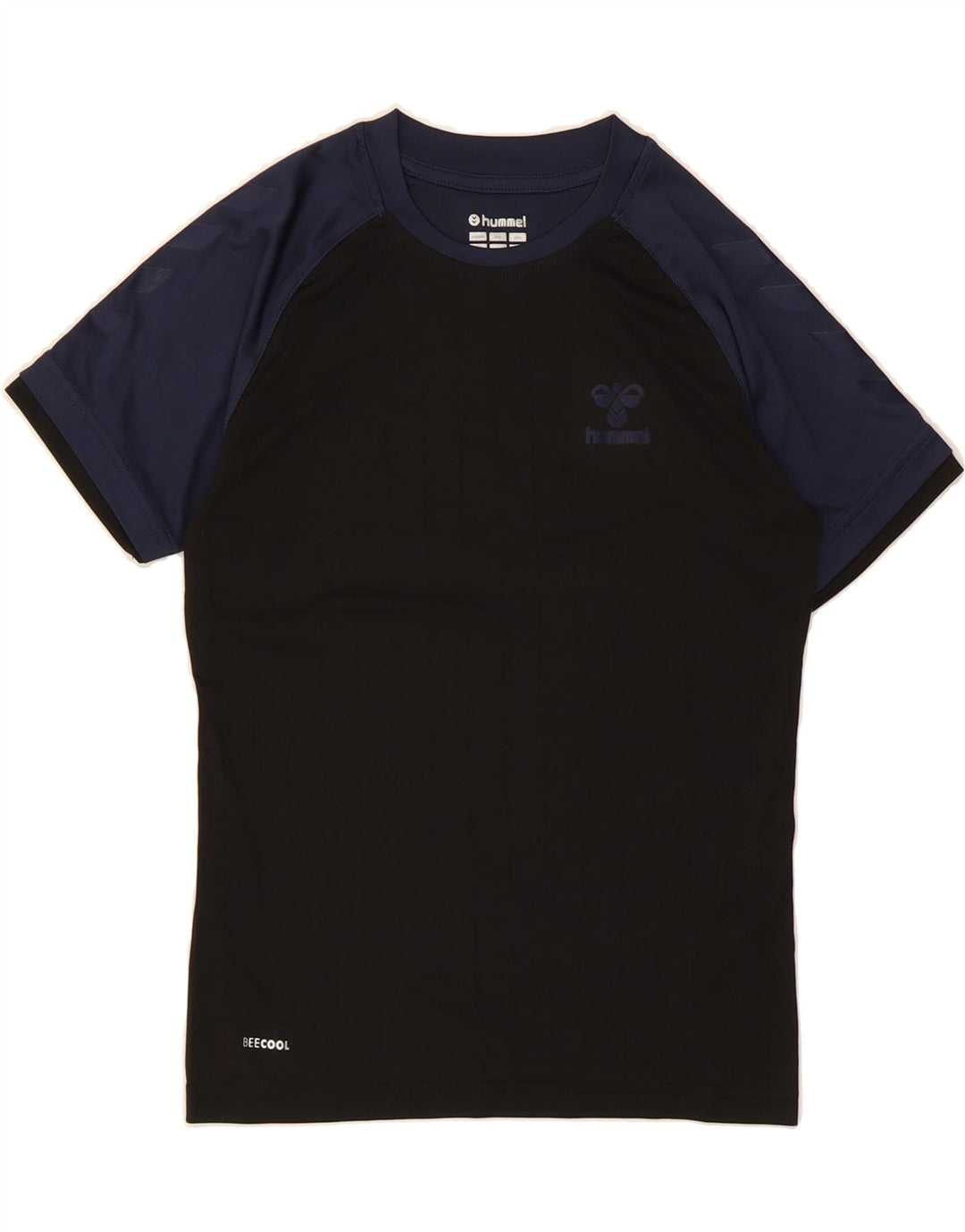 HUMMEL Boys T-Shirt Top 11-12 Years Navy Blue Colourblock Polyester Vintage Hummel and Second-Hand Hummel from Messina Hembry 