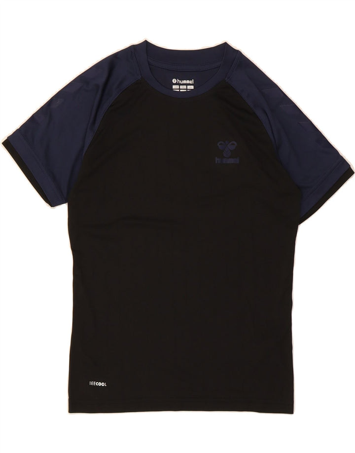 HUMMEL Boys T-Shirt Top 11-12 Years Navy Blue Colourblock Polyester Vintage Hummel and Second-Hand Hummel from Messina Hembry 