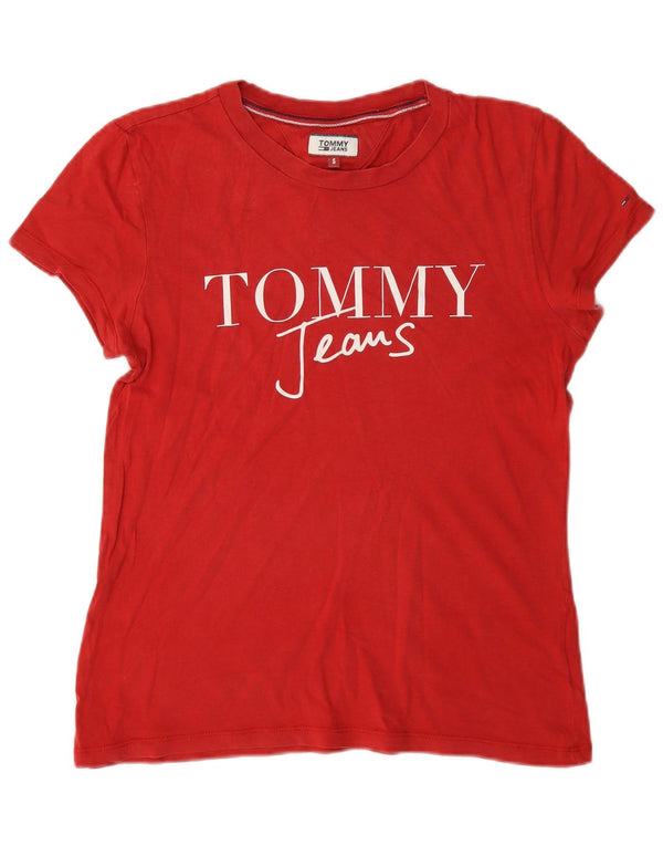T-shirt grafica da donna Tommy Hilfiger Top UK 10 piccola rossa